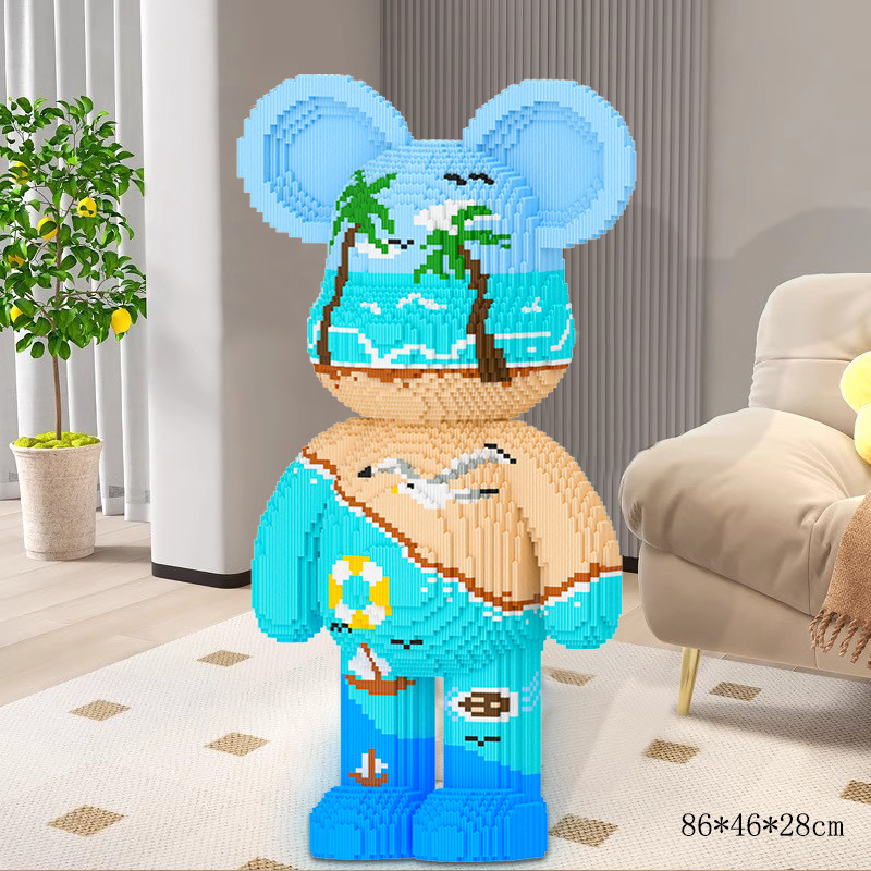 Nuevo oso de bloques de construcción de gran tamaño de 50cm compatible con bloques de construcción de Lego juguete de pellets ensamblado niño regalo de cumpleaños para niña