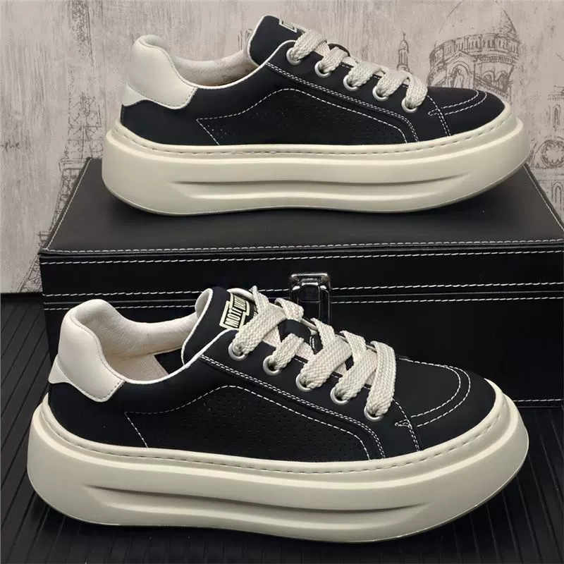 2025 новый стиль, натуральная кожа, дышащая повседневная обувь на мягкой подошве, модные универсальные мужские кроссовки в корейском стиле, простые студенческие туфли