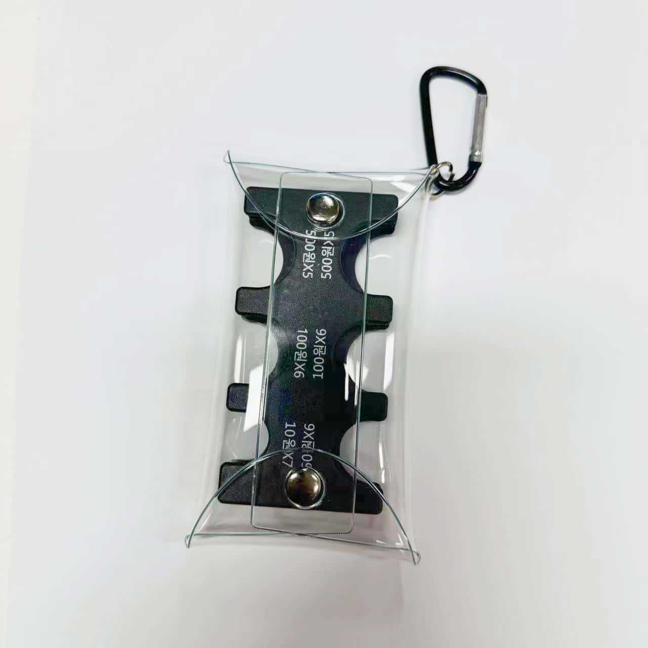 現物硬貨クリップ携帯型硬貨分類透明pvc小包登山ボタン付き硬貨プラスチックケース収納バッグ