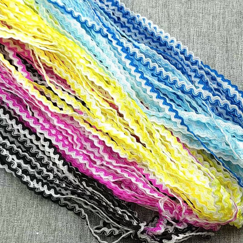 Spot bicolor en forma de S ondulado correas 5mm polipropileno ola de agua encaje étnico drama traje sombrero material hecho a mano