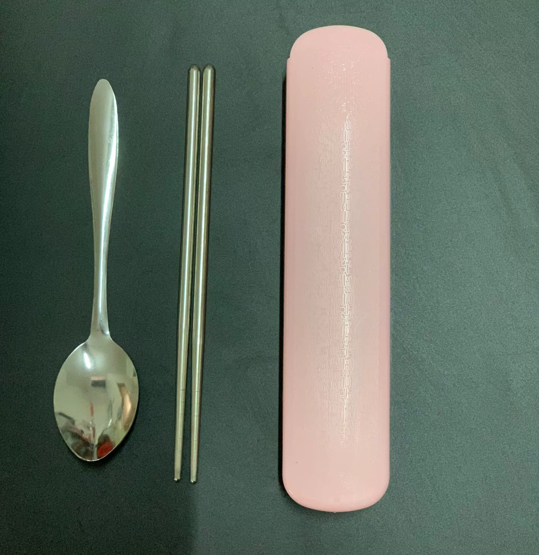 Portable 304 Stainless Steel Tableware Set, Spoon Chopsticks Fork, 3‑Piece with Storage Case