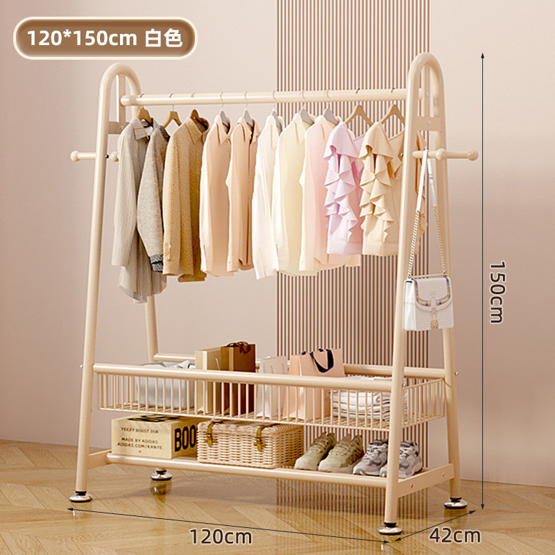 브랜드 직접 판매丨빅맥 3.2CM 두꺼운 파이프 직경丨따뜻한 흰색-대용량 저장 [120CM*150CM] 더블 레이어 프레임