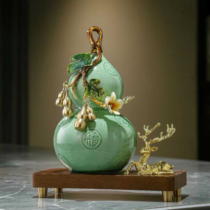 新中式轻奢葫芦摆件家居装饰品高档客厅创意乔迁新居福禄玄关酒柜|undefined