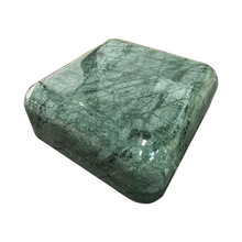 天然大理石印度绿圆润方形咖啡桌石材台面家具按要求设计茶几边几