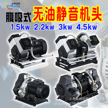 腹吸式无油静音空压机机头1.5 2.2 3 4.5kw牙科新能源车实验室