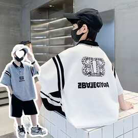 男童夏装POLO衫套装2026新款大儿童男孩夏季短袖运动服帅气时髦潮