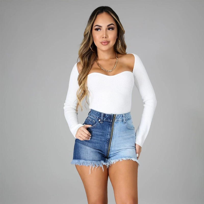 Primavera/Verano 2021 europeo y americano Amazon eBay lavado Yin y Yang cremallera larga adelgazamiento cintura alta calle pantalones vaqueros de las mujeres