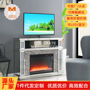 Hot Sale Cheap Electric Fireplace with Mirror Panel Framing