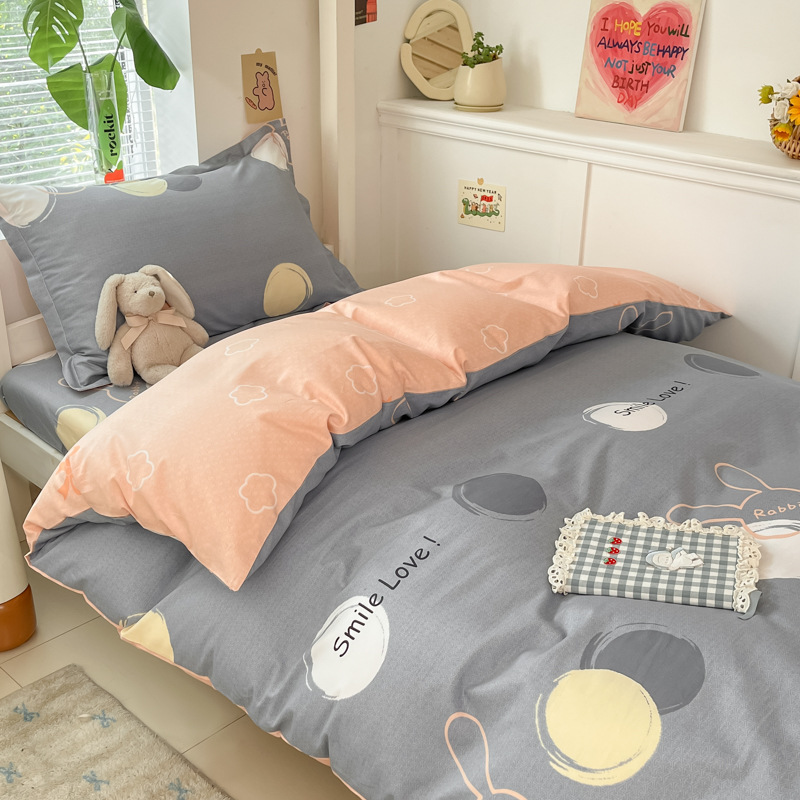 Ropa de cama de tres piezas de algodón para dormitorio de estudiantes universitarios, ropa de cama de algodón, funda de edredón, colchón de seis piezas, bolso de check-in