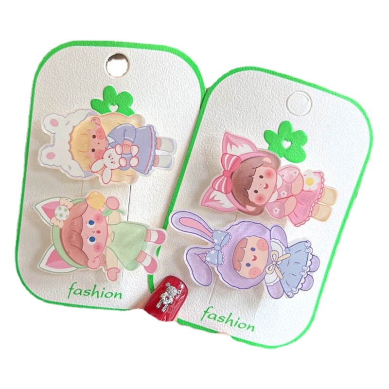 Estilo coreano de dibujos animados acrílico en forma de princesa horquilla lindo bebé flequillo roto horquilla de los niños clip de par tocado