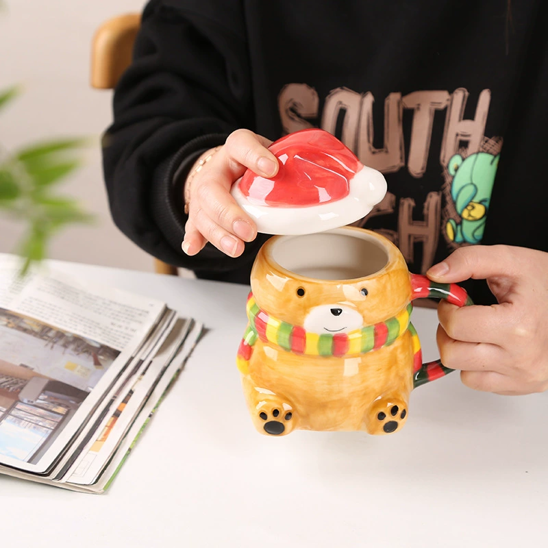 Американская кружка Санта-Клауса Mark Cup Bringing the Link Cartoon Office Couple Water Cup Christmas Gift Coffee Cup