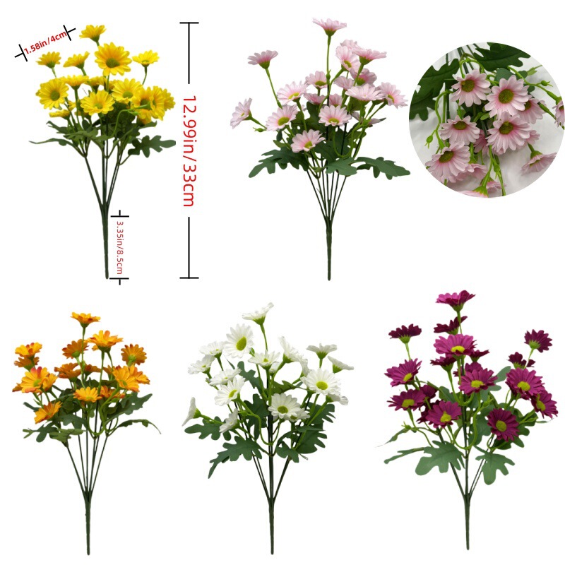 亚马逊跨境仿真花小雏菊洋甘菊家居装饰拍摄道具花束场景布置批发|undefined
