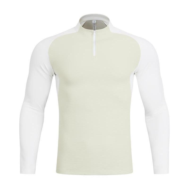 Otoño y invierno nuevo hombre de manga larga media cremallera camiseta deportiva casual versátil ropa europea y americana para correr fitness medio abierto
