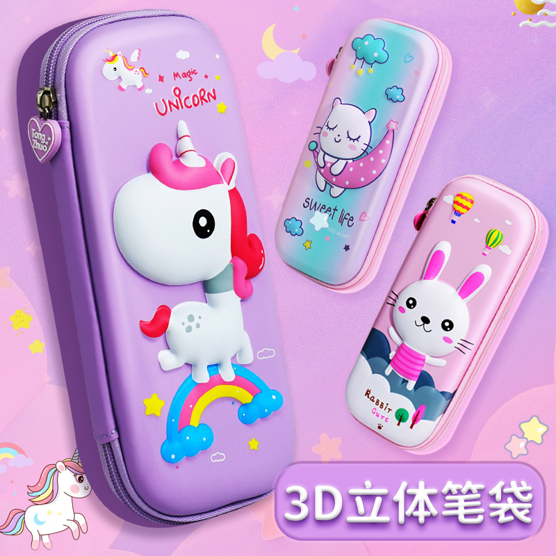 Nueva caja de papelería EVA estereoscópica caja de bolsas de lápiz impermeable a prueba de agua sucia a prueba de agua de gran capacidad bolsas de lápiz de papelería de estudiantes primarios