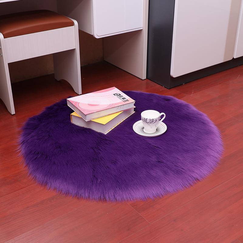 Round Australian Wool: Other Car Carpet - violet-diameter-30cm-round