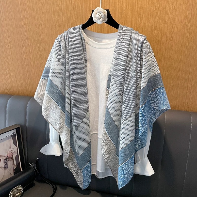 2025 New Linen 130 Large Square Scarf Colorfulful Scarf Travel Sun Protection Outer Silk Scarf High-End Air Conditioning Shawl