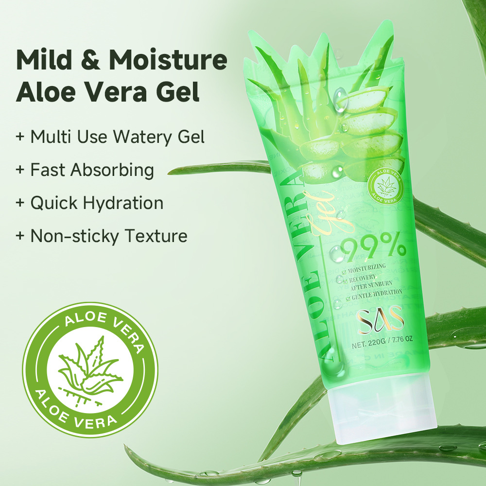 SAS transfronterizo aloe vera limpieza profunda gel exfoliante suave limpieza facial al por mayor gel de aloe vera SAH188