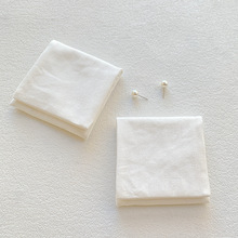 全棉双层翻盖首饰袋人字纹白色棉布珠宝手链收纳袋文玩饰品防尘袋