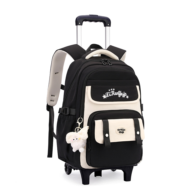 Pescado natural coreano bolso de tracción para estudiantes de secundaria, moda de gran capacidad para estudiantes de primaria de grado 3 - 6 bolso de tracción ligero