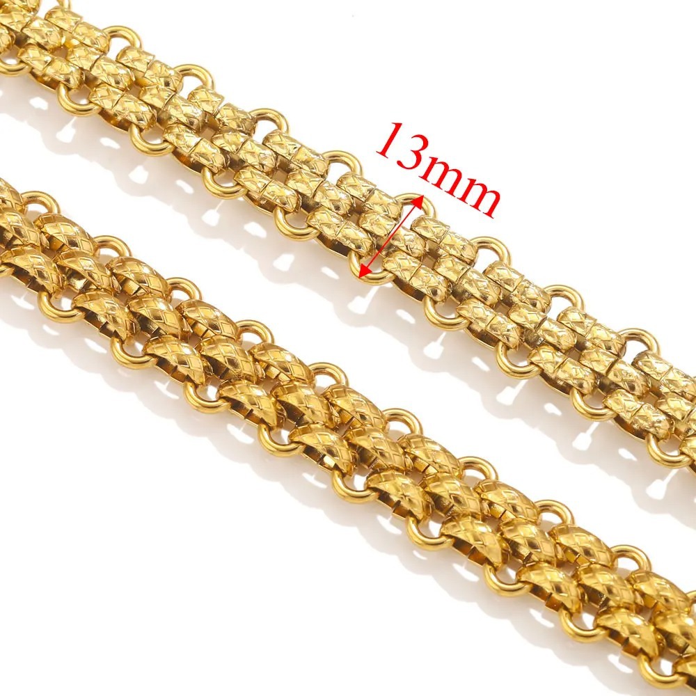 Acero inoxidable Hip Hop Heavy Metal Cadena gruesa grande Acero de titanio DIY Moda europea y americana Cadena semiacabada Cadena de bolso hecha a mano