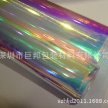 供应七彩渐变色彩虹收缩膜标签  水晶彩虹热收缩膜 幻彩收缩标签