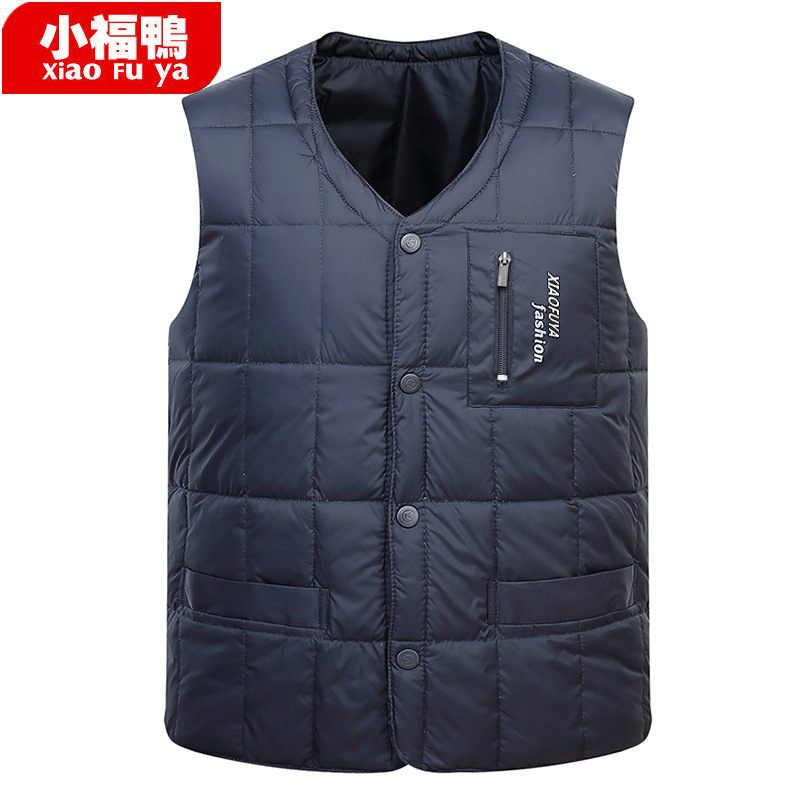 Middle-aged and elderly down vest dad wear autumn and winter new men's down vest warm liner waistcoat factory wholesale