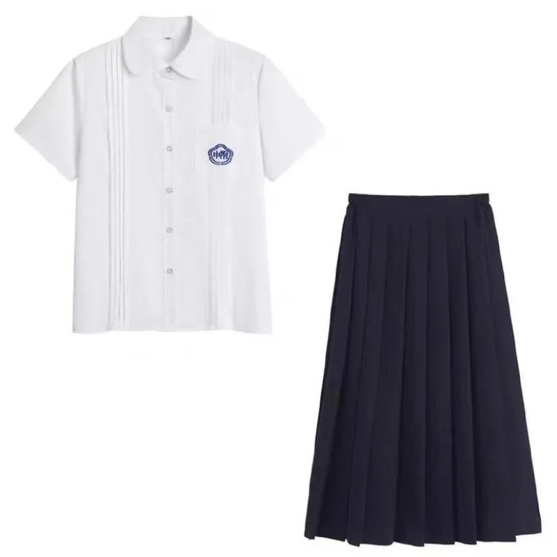 台湾学生服セット中学生 JK 制服白シャツアコーディオンプリーツ高校カレッジスタイル卒業クラス制服夏|undefined
