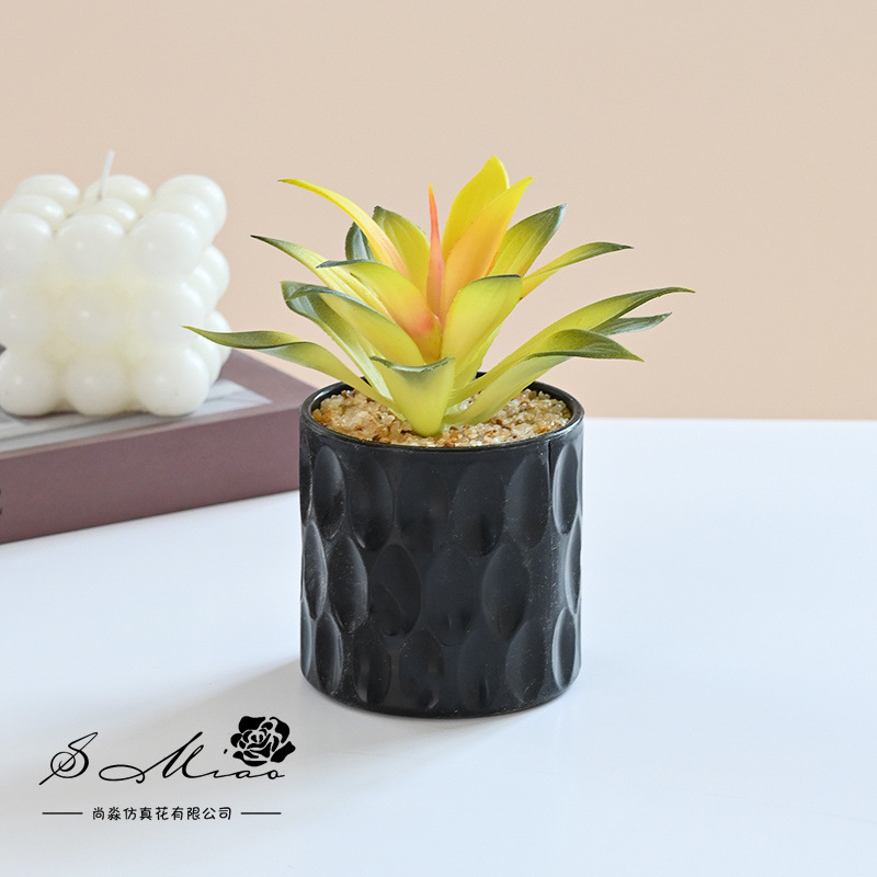 Flores falsas, bonsái pequeño suculento artificial, adornos interiores modernos y creativos, flores artificiales, plantas en macetas de una sola pieza image 20