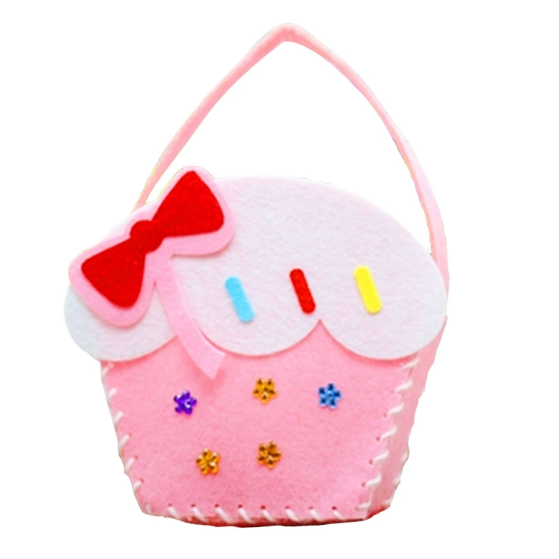 Felt Non-Woven Craft Bag Kit, DIY Handmade Purse Materials, 15×19 cm, Kids Craft Set