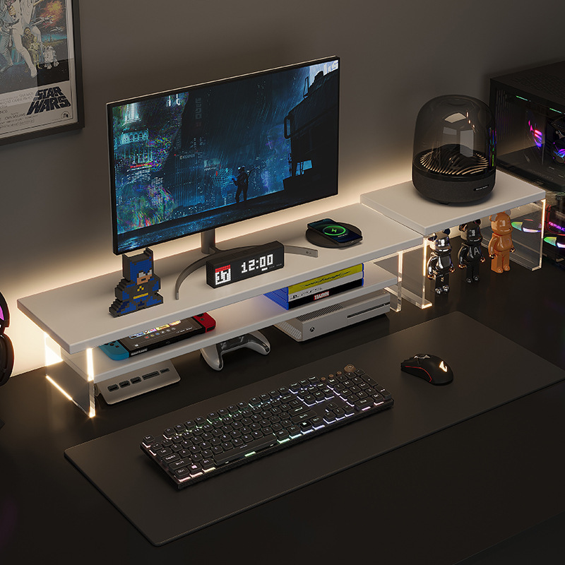 Storage Rack Office Desktop Display Bracket Computer Heightening Combination Shelf Acrylic Computer Desk Storage Rack