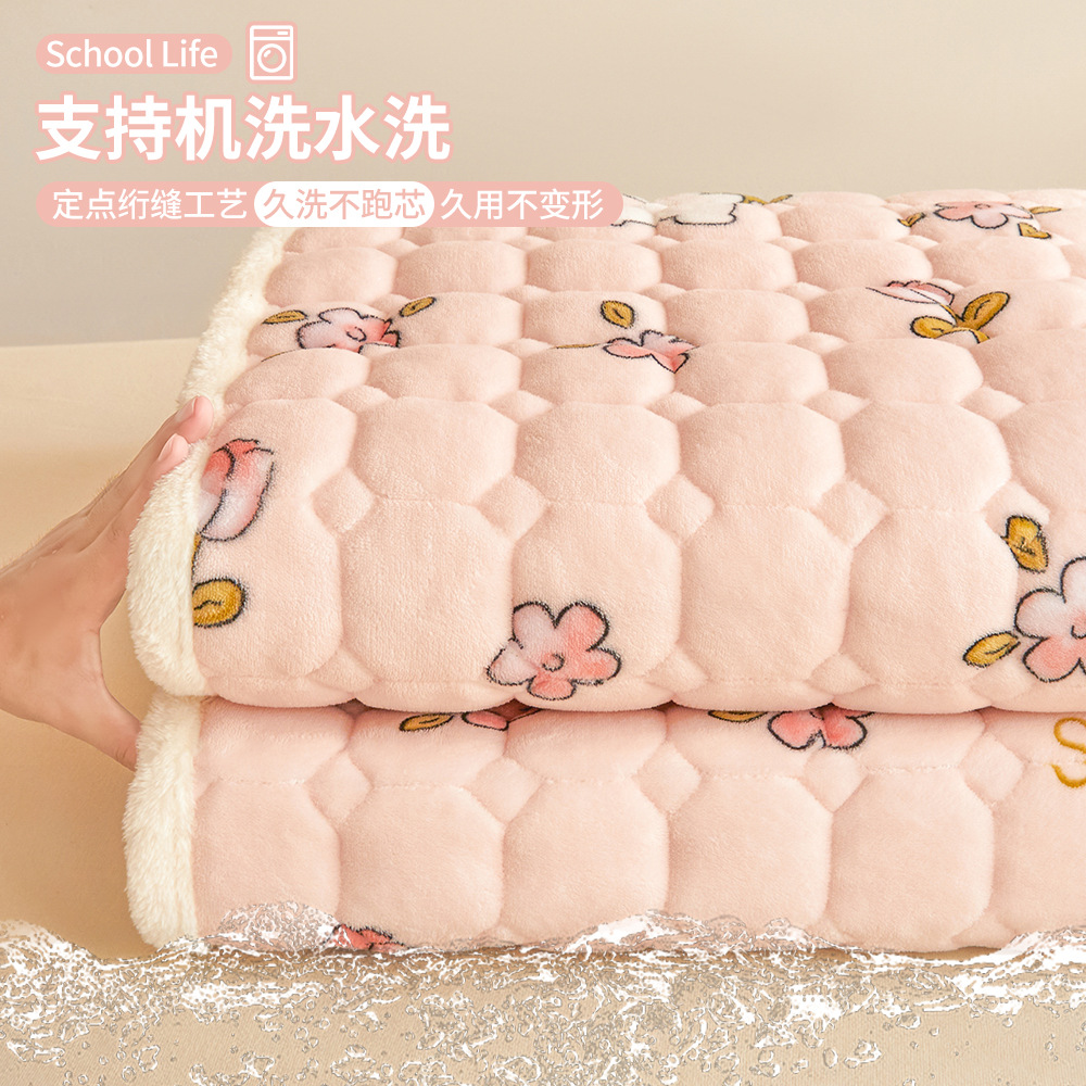 A級学生寮用ミルクベルベットマットレス、冬用厚手フリースパッド、入学時寮用シングルベッドマットレス