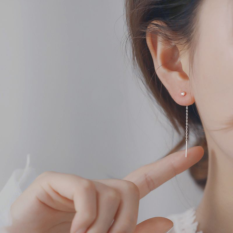 S925銀の丸いビーズのイヤリングの女性のイヤリングのかわいい豆のボールは耳を養います。|undefined