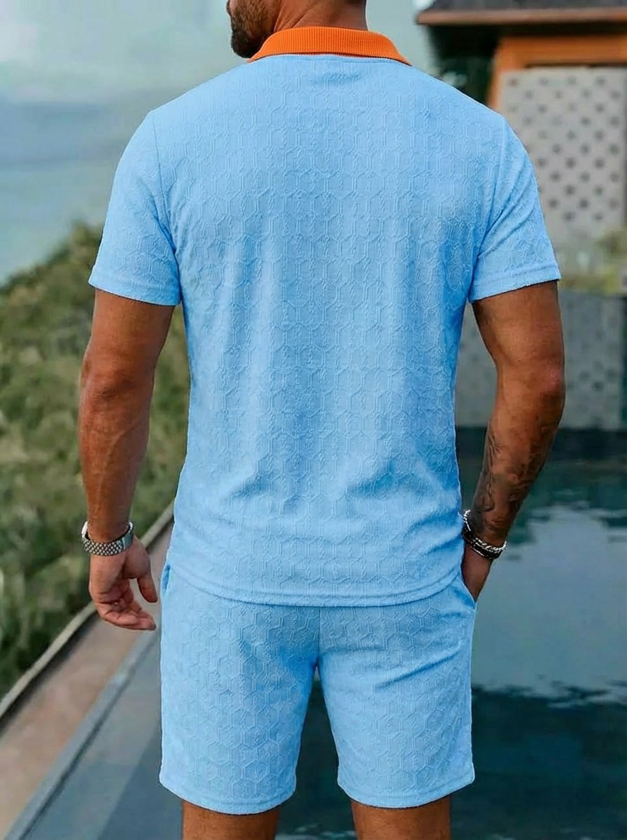 Men's Clothing Summer Fashion Breathable Color Blocked Pocket Short Sleeved Shirt Sports_viptrois.com