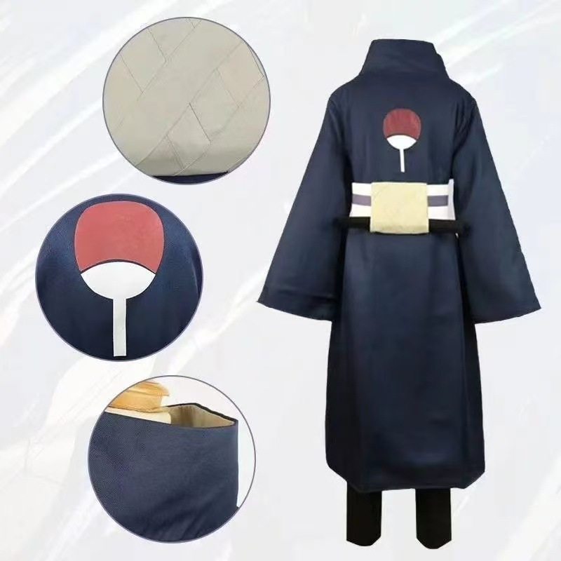 ナルト・オビトコス服うちはコスプレ扇子服スーツ三つ目白発光マスクコンプリートセット|undefined