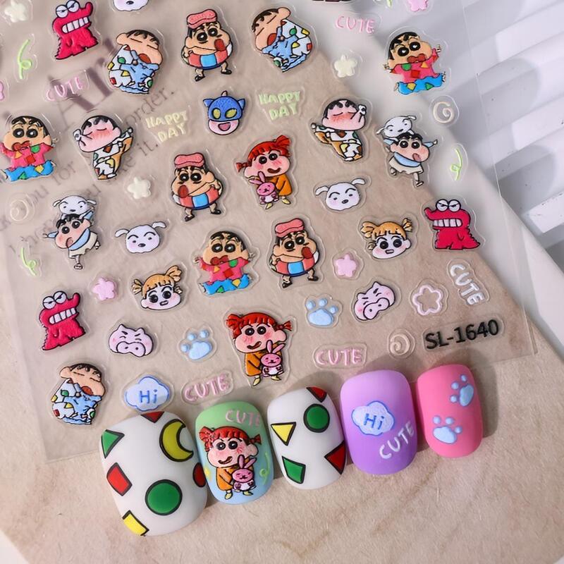 Cute Crayon Shin-Chan Nail Stickers 5D Embossed Three-Dimensional Mr. Crocodile Mountain DIY Children's Nail Stickers Sl Model Cute Crayon Shin-Chan Nail Stickers 5D Embossed Three-Dimensional Mr. Crocodile Mountain DIY Children's Nail Stickers Sl Model