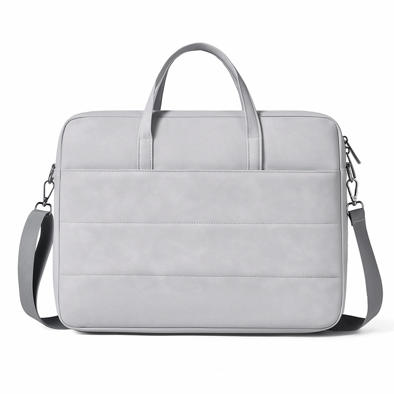 14inch 15.6inch Pu Satchel Laptop Bag Waterproof and Bubble Wrap Simple High-End Computer Shoulder Protective Cover