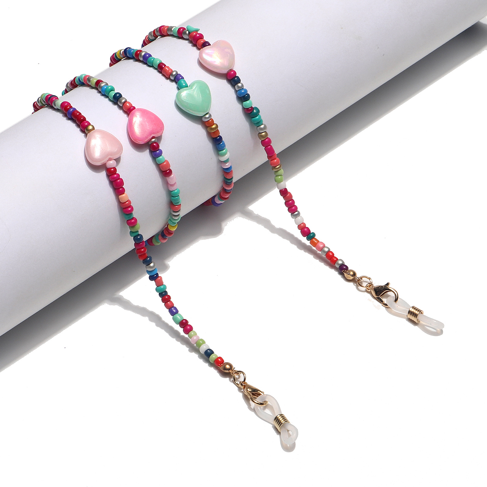 15g Weight Metal Material Fashion Contrast Color Miyuki Beads Butterfly Heart Star Glasses Mask Chain Wholesale Nihaojewelry 3