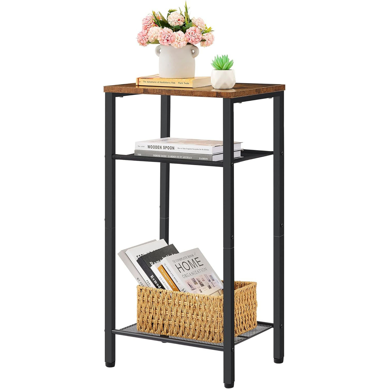 Mesa de cierre de metal, mesa de sofá, mesa lateral, mesa de exhibición, adecuada para pasillo, dormitorio, sala de estar, vestíbulo