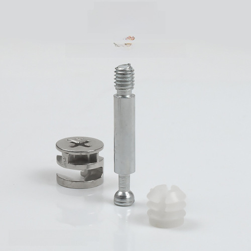 Furniture three-in-one connecting part quick assembly connecting rod self-tapping rod integrated rod eccentric wheel nut screw iron zinc alloy