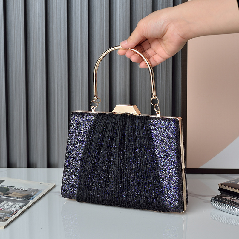 Bolso de noche de encaje transfronterizo avanzado bolso de noche púrpura bolso de mujer de moda brillante bolso de lentejuelas bolso de vestir Chaozhou fabricante