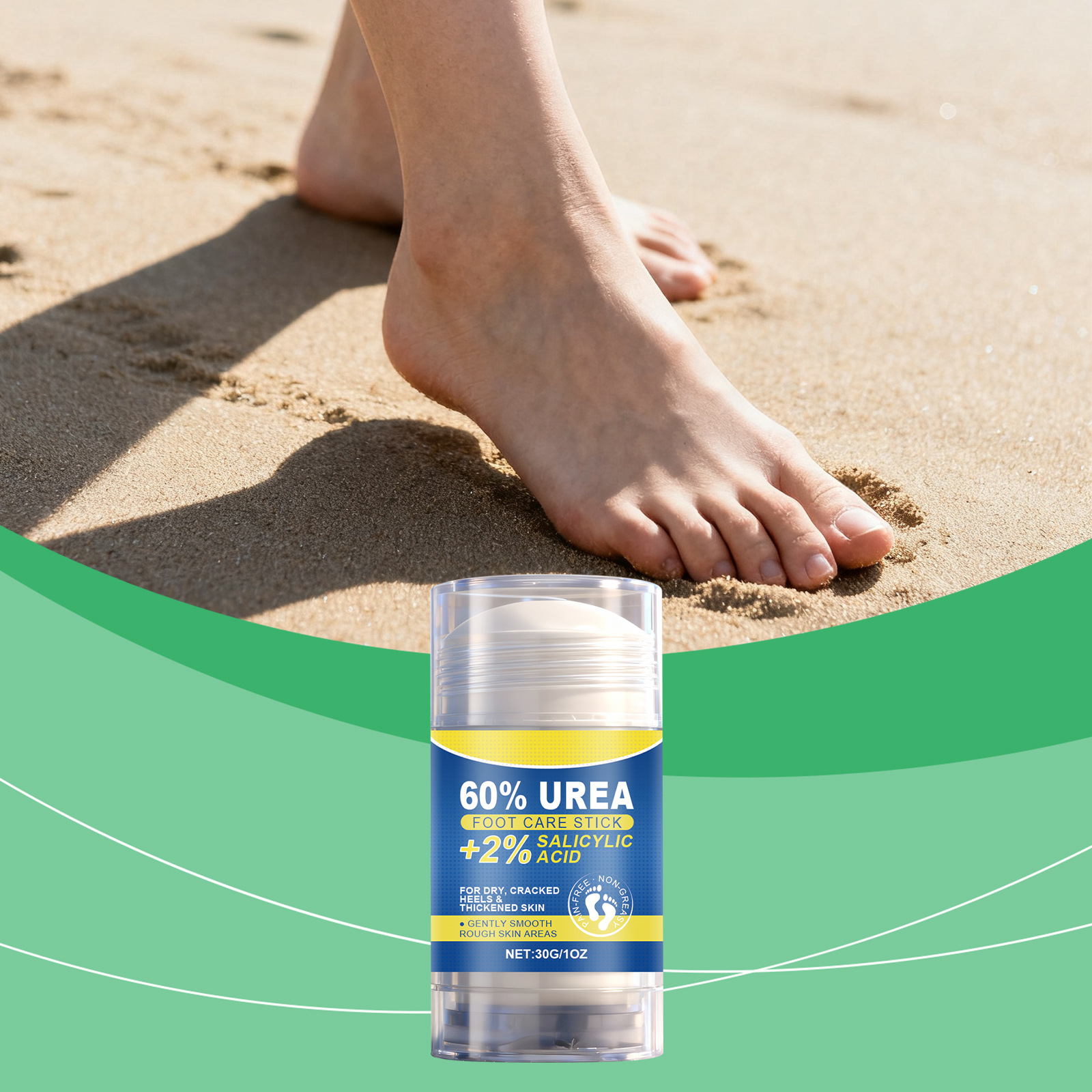Foot Moisturizing Cream Stick, Gentle and Moisturizing for the Skin of the Feet, Hydrating and Caring for Delicate Feet, Non-Sticky Cream Stick
