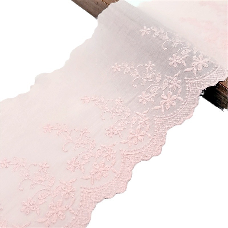 メーカーの新型幅15cmピンク綿レースのロリータスカート