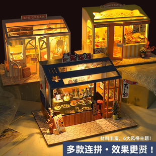 Cottage Hand-Assembled Mini House Building Block Model Miniature Scene Ornaments Toys Birthday Gifts for Girls Wholesale