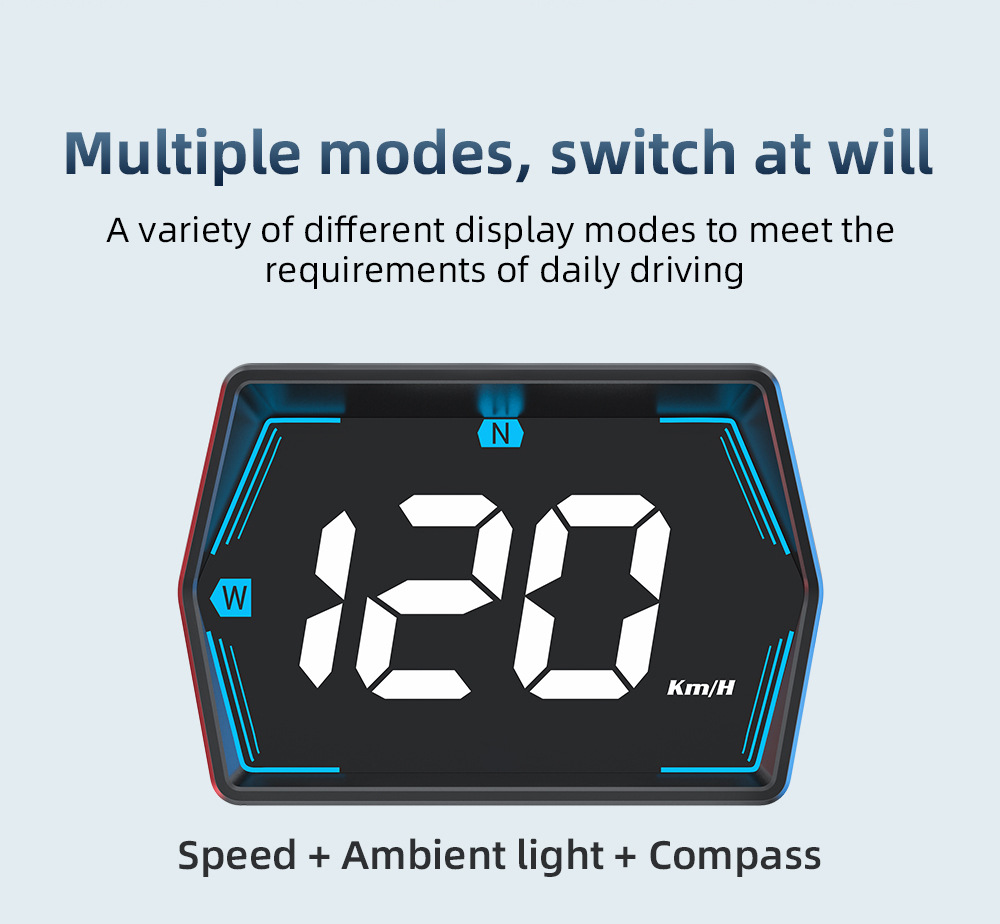 Car HUD Head-Up Display GPS Speed Compass USB Interface for Truck Bus