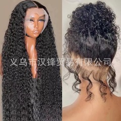 Front lace wig European and American popular women's natural African curly wig corn perm lace headgear