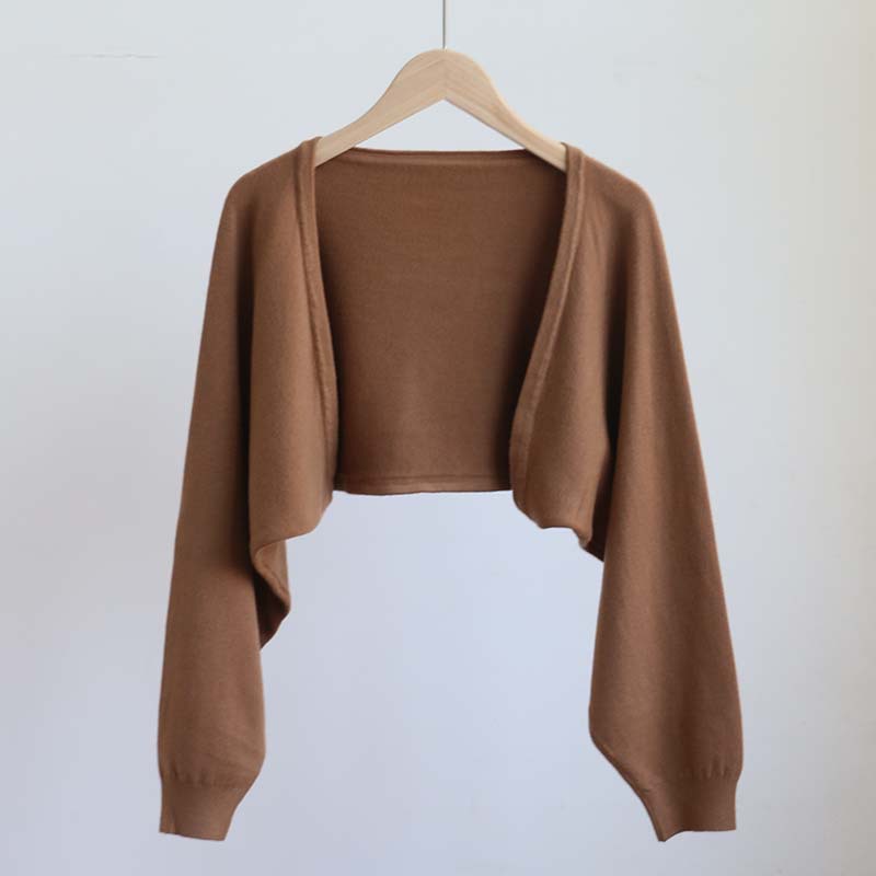 Knitwear women's cardigan small shawl short outer wear 2023 new autumn and winter top thin sweater coat