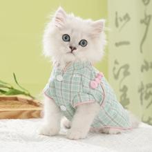 猫咪衣服秋季宠物猫猫小猫秋装布偶猫裙子幼猫旗袍秋天防掉毛背.