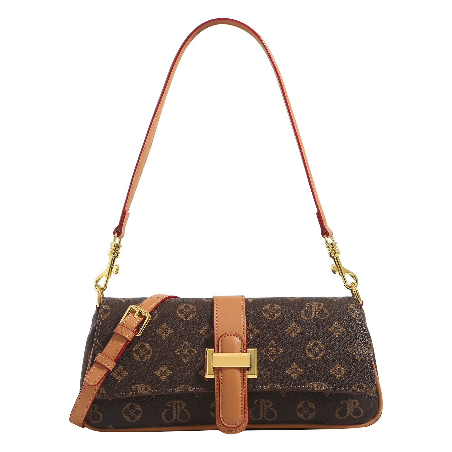 Genuine Leather Retro Printed Baguette Underarm Bag For Women 2026 New Fashion Versatile Niche Luxury Shoulder Crossbody Bag - Thumbnail 5