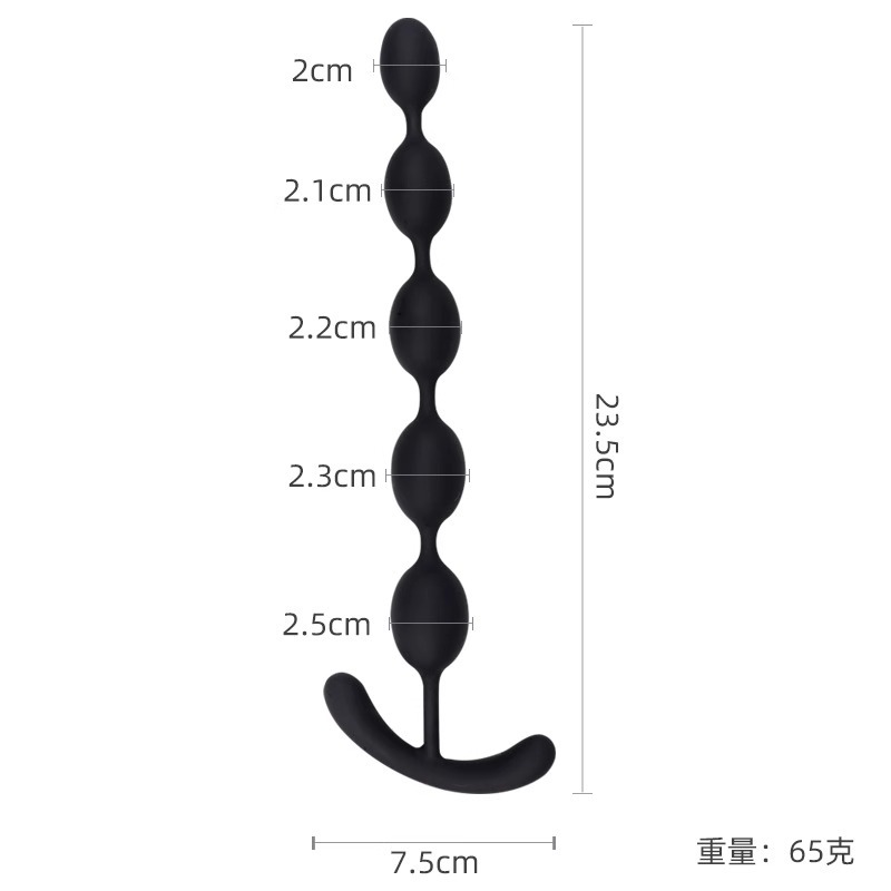 Silicone Anal Bead Toy, Wearable Design for Adults, Black YN-906 — detail image 6