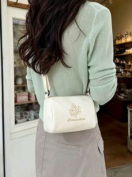 Multifunctional Boston 2026 Beautiful Small Tree Embroidery Women's Fashion Export Canvas Pillow Clutch Crossbody Bag for Women
